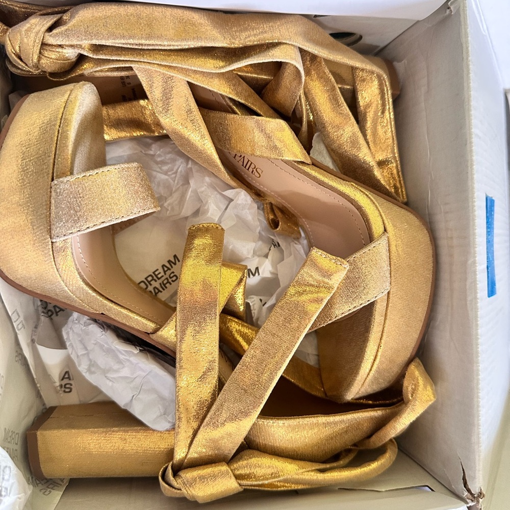 Dream Pairs Women's Gold Platform Sandals